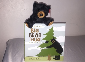 Big Bear Hug Story Book Hard Cover with 8 inch Black Bear
