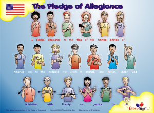 Sign Language Pledge of Allegiance Poster